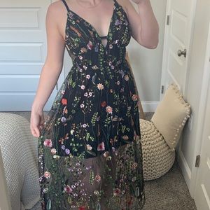 Beautiful embroidered flowered floor length dress